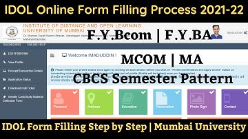 idol online form filling 2021 idol online admission 2021 22