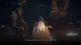 Finger Reader Crone in favor of Cardinal Sin to burn edtree (Roundtable Hold) - Elden Ring