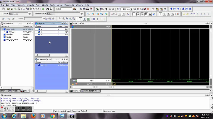 How to use ModelSim || Compile and Simulate a VHDL Code (for NAND gate) using ModelSim