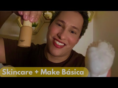 ASMR | Minha rotina de skincare + make básica 💆‍♀️✨ Sons reais e relaxantes