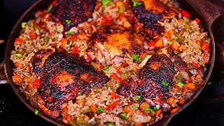 Jerk Chicken and Rice Recipe - Easy One Pan Chicken and Rice