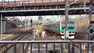 JR東日本E231系0番台マト117編成　取手駅5番線到着　20240308 155128