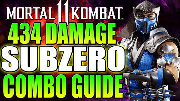 Mortal Kombat 11 - 434 DAMAGE SUBZERO COMBO TUTORIAL - Daryus P