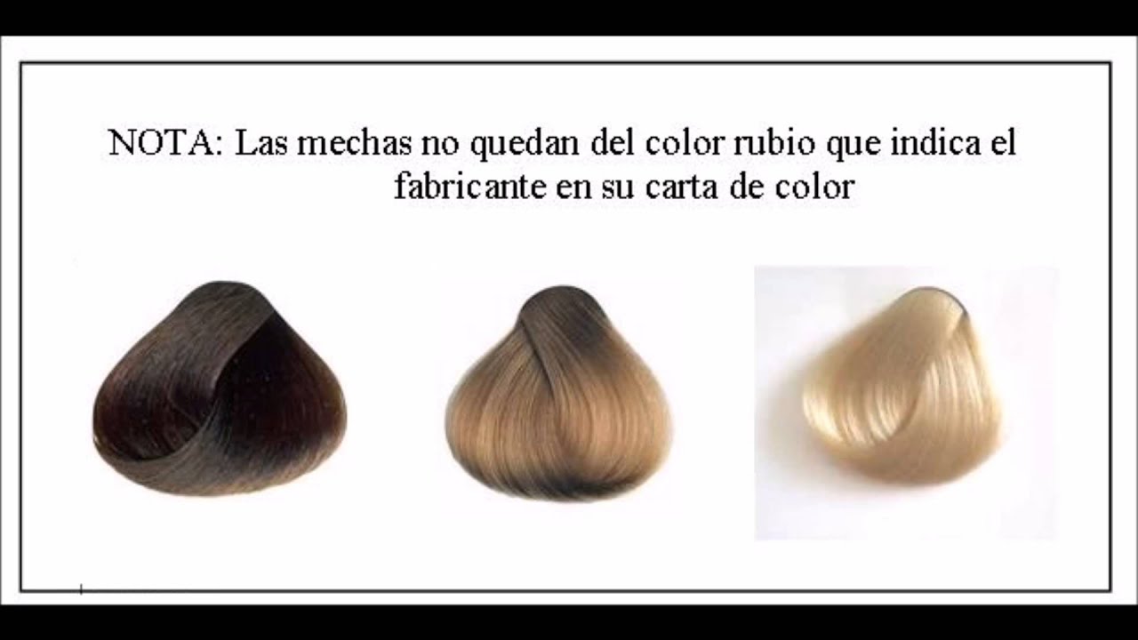 Mechas en cabellos naturales color castaño con tintes 