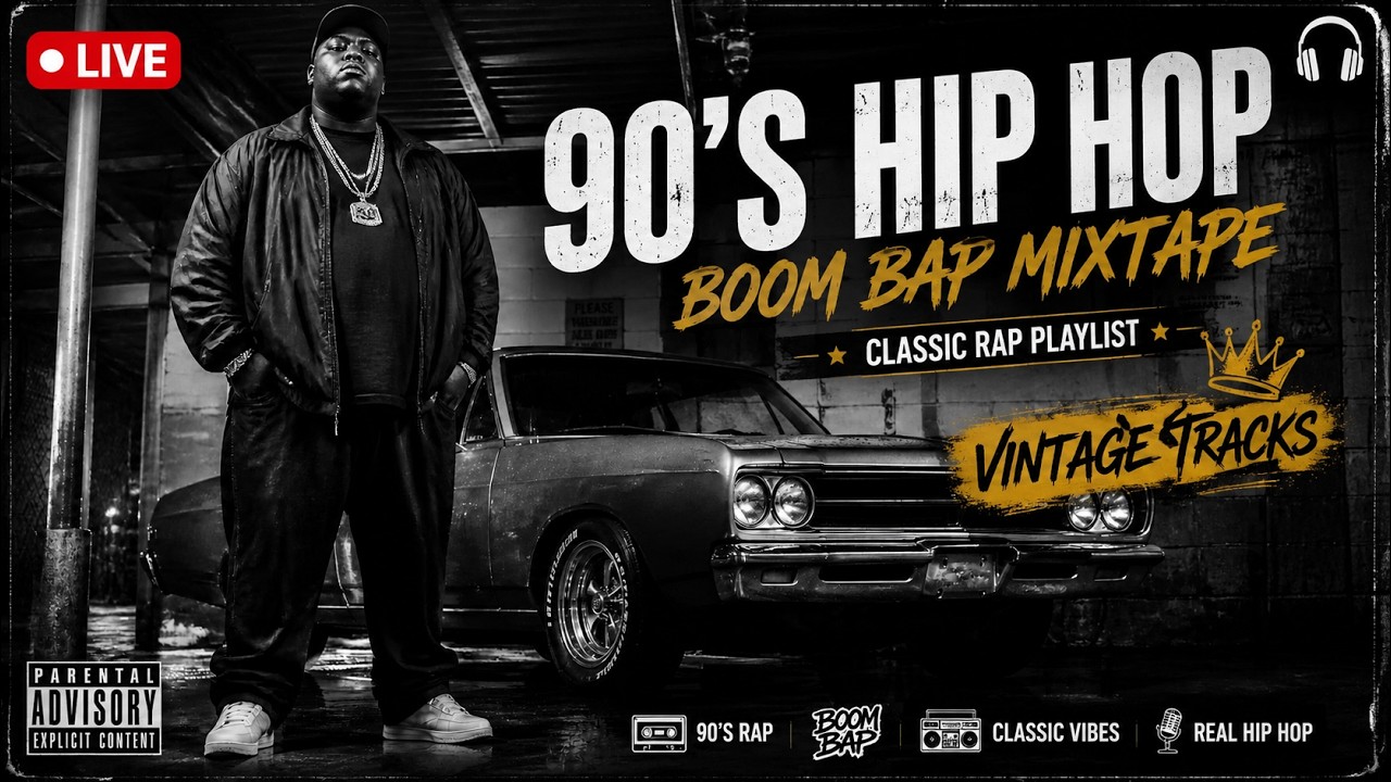 🔴 LIVE 🎤 90's Hip Hop Radio | Boom Bap Beats & Classic Rap Hits