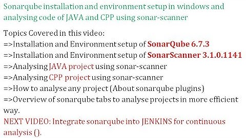 SonarQube Installation and analysis of Java and C++ project using sonar scanner