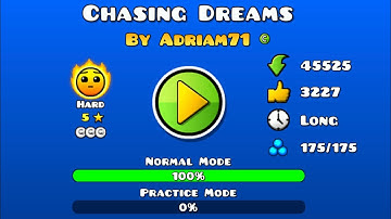 Geometry Dash - Chasing Dreams (by Adriam71) Hard level | All coins |