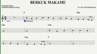 Berkuks Makame - - Dm - - (Play Along) - - :Accordion(Pshıne),Guitar,Flute,Şıçepşıne,Keyboard,Recorder. Resimi