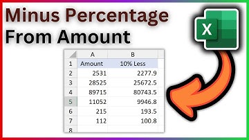 How To Minus Percentage From Amount In Excel - Full Guide