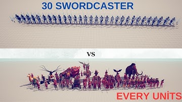 30xSWORDCASTER VS EVERY UNİTS/Totally Accurate Battle Simulator