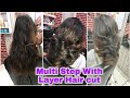 Multi step with Layer Hair cut In Hindi/ advanced step Hair cut/ step by step/ Tutorial/Hair cutting