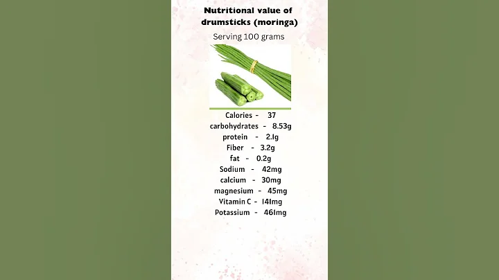 Nutritional value of drumsticks (moringa) | serving 100 grams #shorts #health #trending #viralvideo
