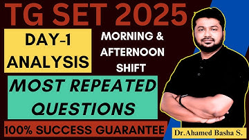 Day-1 Analysis - Most Repeated Questions - TG SET 2025 - Most Repeated Questions #tgset #tgset2025