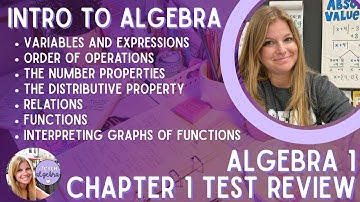 Algebra 1 - Variables, Expressions, Properties, Relations, Functions, etc. - Chapter 1 Test Review