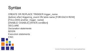 Database Programming: Trigger Topic 2
