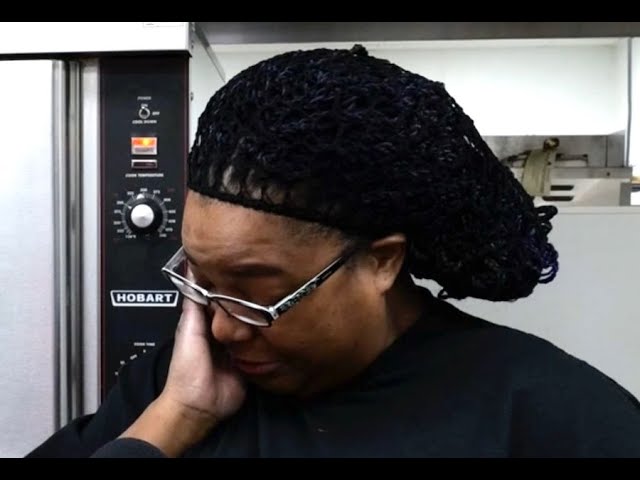 Video preview image of A child nutrition worker is moved to tears after being honored for helping a child during a crisis.; click to visit the ParentSquare post with the video