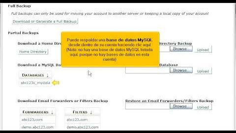 Hostsary.com Cpanel Video Tutorial X3 Backup Spanish