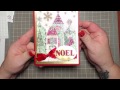 Christmas card using napkins and glitter