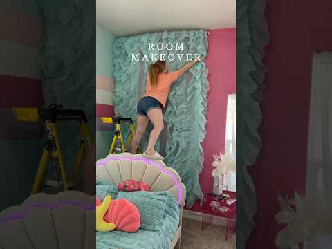 my 7 yr old’s *DREAM* bedroom makeover 🐠🐚🦀 (mermaid, under the sea inspired DIY) #roommakeover