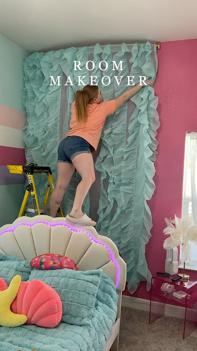 my 7 yr old’s *DREAM* bedroom makeover 🐠🐚🦀 (mermaid, under the sea inspired DIY) #roommakeover