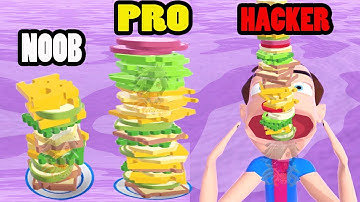 NOOB vs PRO vs HACKER vs GOD in Sandwich Run 3D