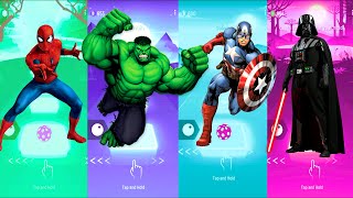 Spiderman 🆚 Hulk 🆚 Captain America 🆚 Darth Vader | Marvel Heroes 🆚 Star Wars Heroes | Tiles Hop