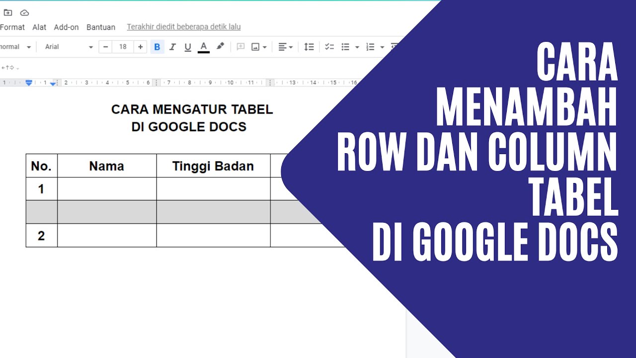 Cara menambah kolom dan baris tabel google docs youtube