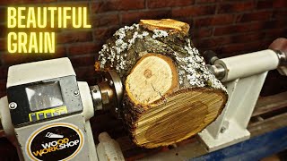 Apple Log with Beautiful Grain - Woodturning