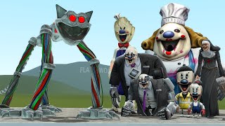 NEW CATNAP MECHA BOSS VS ALL ICE SCREAM 1-8 CHARACTERS in Garry's Mod!