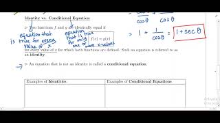7.2 Identity vs. Conditional Equation