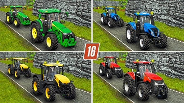 John Deere, New Holland, Case & JCB Fastrac Tractor In Fs16 | Fs16 Multiplayer | Timelapse |