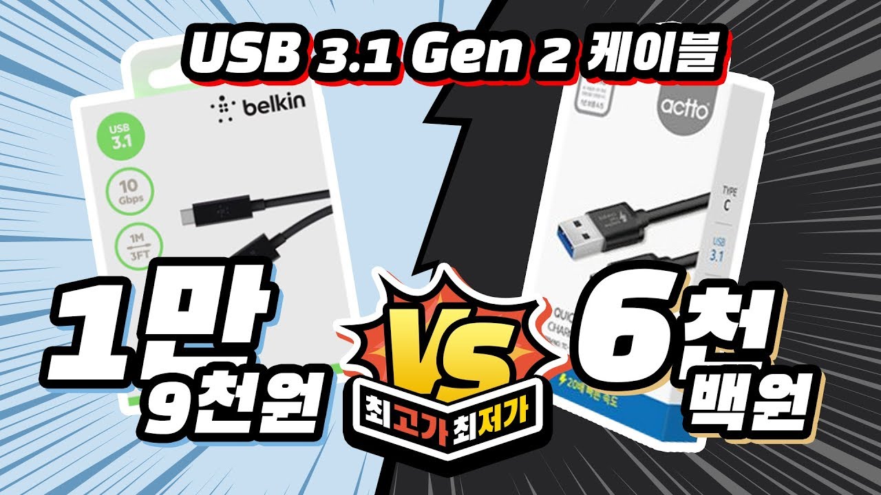 USB 3.1 Gen2 케이블 싼거(액토 TC-15) 비싼거(벨킨 F2CU029bt) 차이 있을까? 단선 테스트 900번 했습니다 [최저가 vs 최고가]