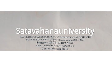 Communication skills 3rd sem of satavahana University model paper of July 2021 #3rdsem #su