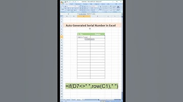Automatically Generate Serial Number in Excel