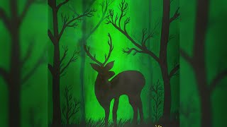 deer beginners painting step forest