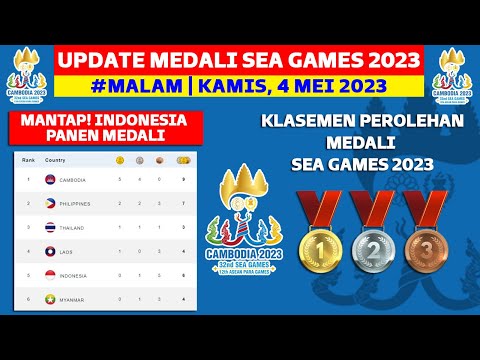 INDONESIA PANEN MEDALI - KLASEMEN PEROLEHAN MEDALI SEA GAMES 2023 HARI INI