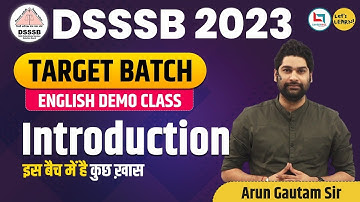 DSSSB Target Batch 2023 - English Demo Class by Arun Gautam Sir | Let