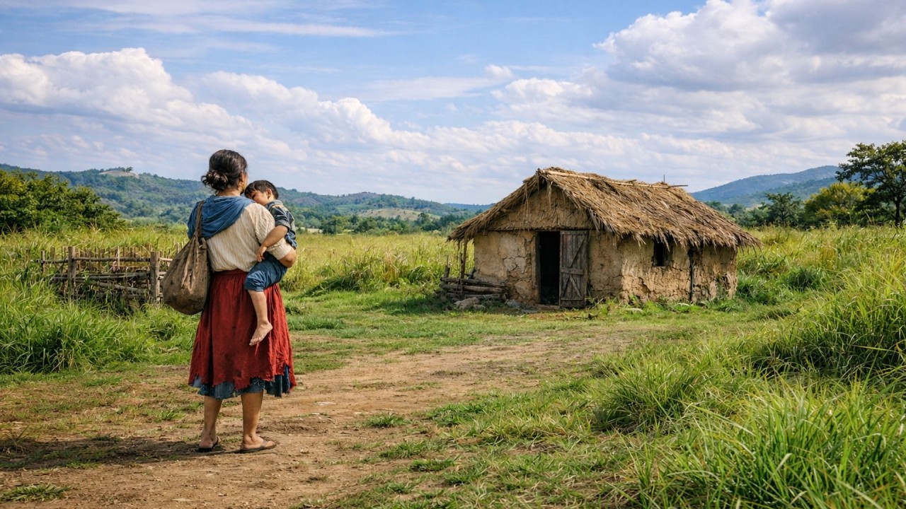 A VIÚVA QUE VAGAVA SEM RUMO...ATÉ  ENCONTRAR UMA CASA DE PALHA...