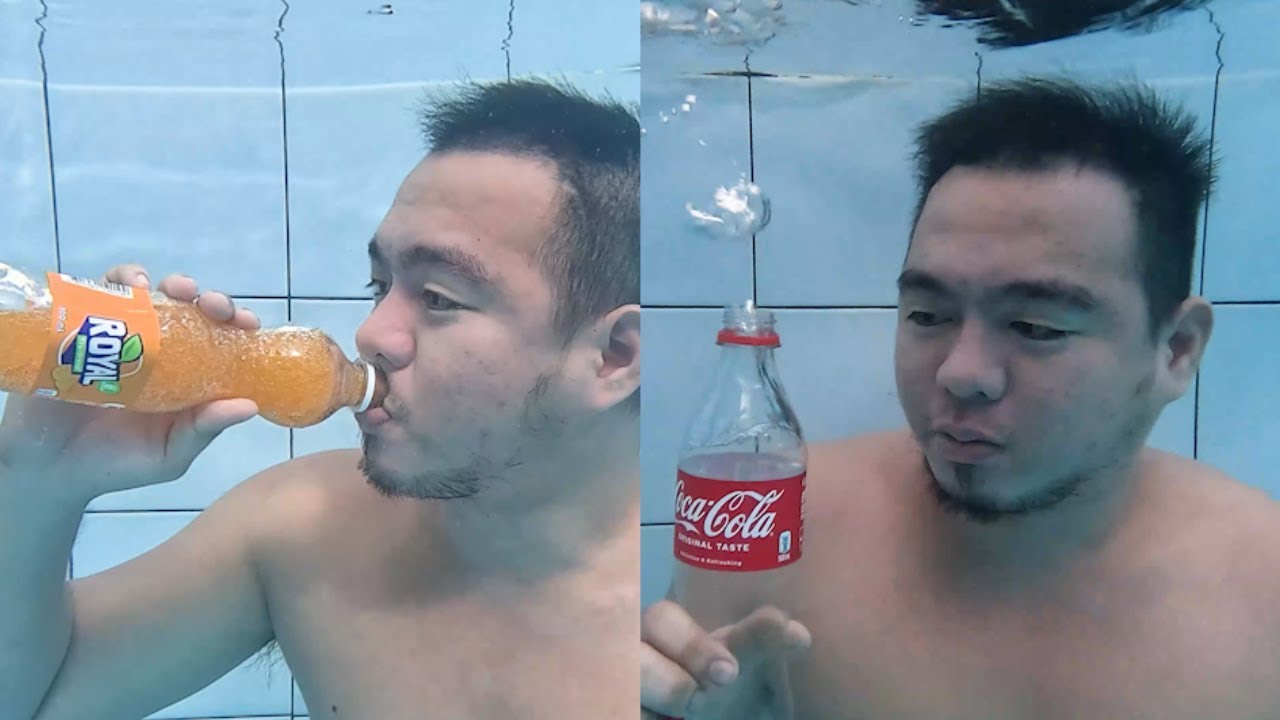 (UNCUT) Coke vs Royal Drink & Burp Underwater
