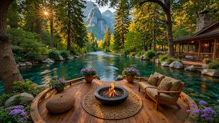 Gentle Summer Piano Music by the Riverside 🌊🍃 Soft Campfire & Birdsong for Reading & Relaxing screenshot 4