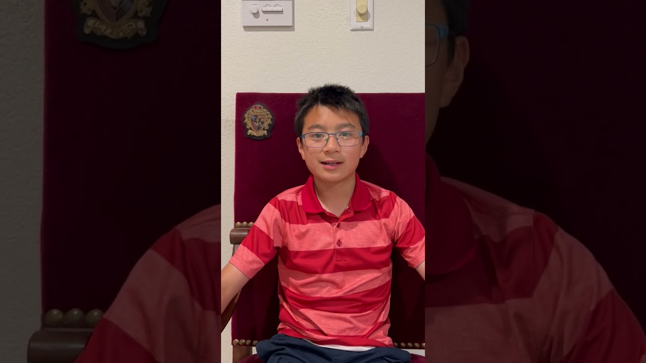 Daniel Tang - video short answer questions for TGR Jr. invitational