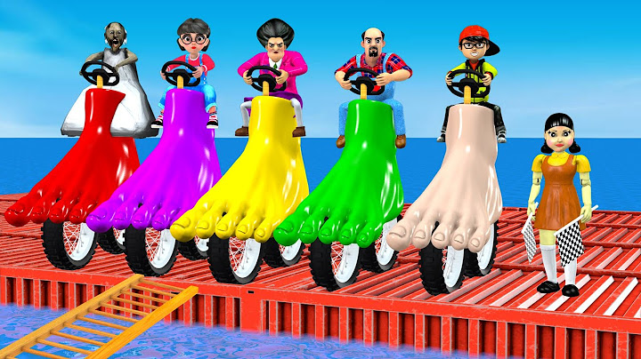 Scary Teacher 3d vs Squid Game Foot Motorbike Climb Wooden Ladder Kill Monster 5 Times Challenge