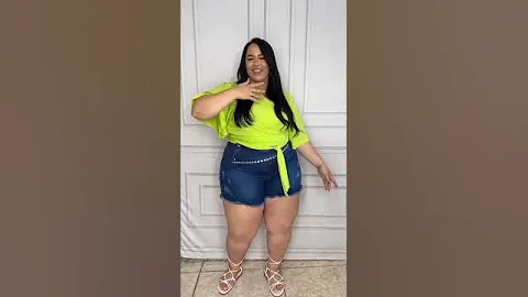 Plus size shorts💖Beautiful model, curvy haul #curvy #model