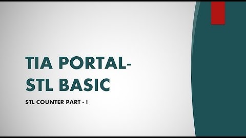 Siemens PLC -STL Counters Part I