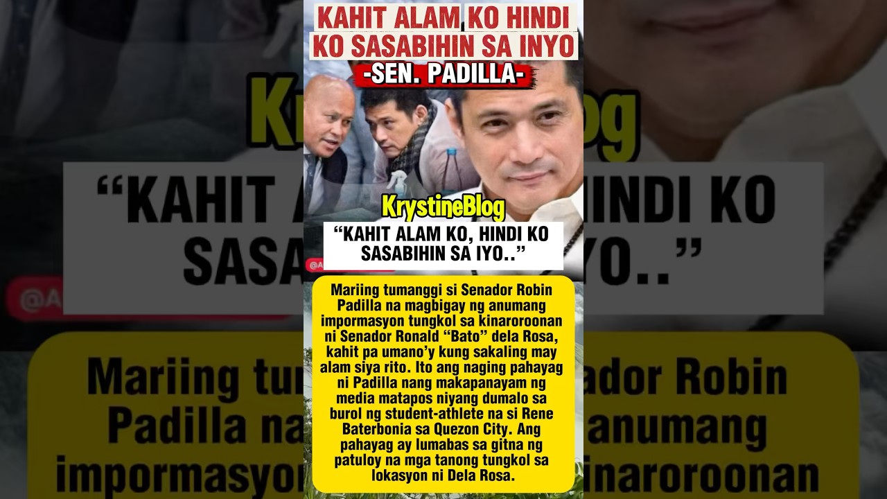 Sen. Padilla kahit alam kung saan si Sen. Bato HINDI KO SASABIHIN SA INYO. #shorts