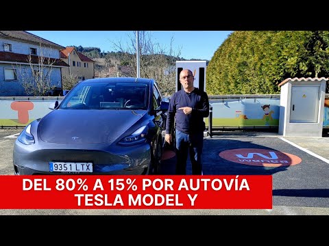 Prueba de autonomía entre el 80 y el 15% con el Tesla Model Y
