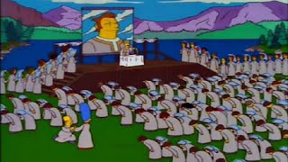The Simpsons S09E14 - Homer Joins A Cult Nanananana Leader Homer Leader Check Description 