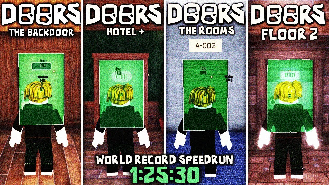 DOORS ALL FLOORS - 3RD PERSON WORLD RECORD SPEEDRUN *1:25:30* NO CHEATS ...