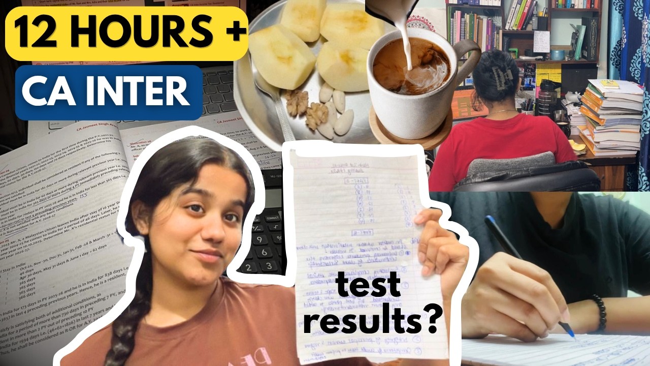 *INTENSE* 12 Hours of Studying for CA INTER | Revealing Test Scores ...