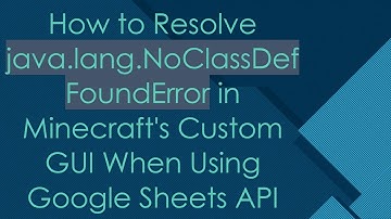 How to Resolve java.lang.NoClassDefFoundError in Minecraft